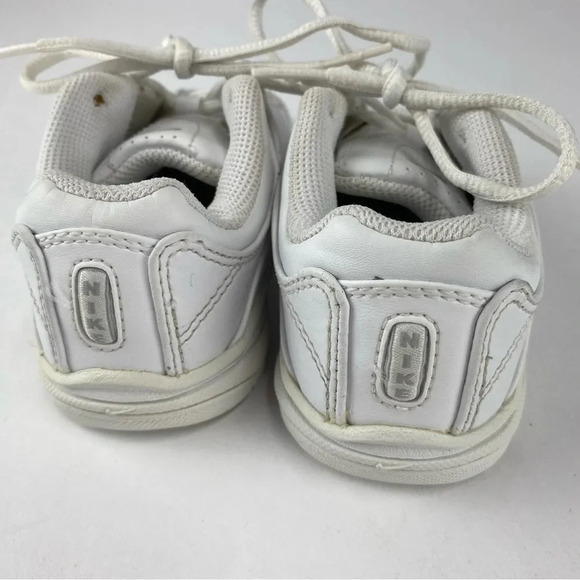 Nike 312913-111 7.5C Youth White Athletic Shoes Lace Up Swoosh - Picture 5 of 7